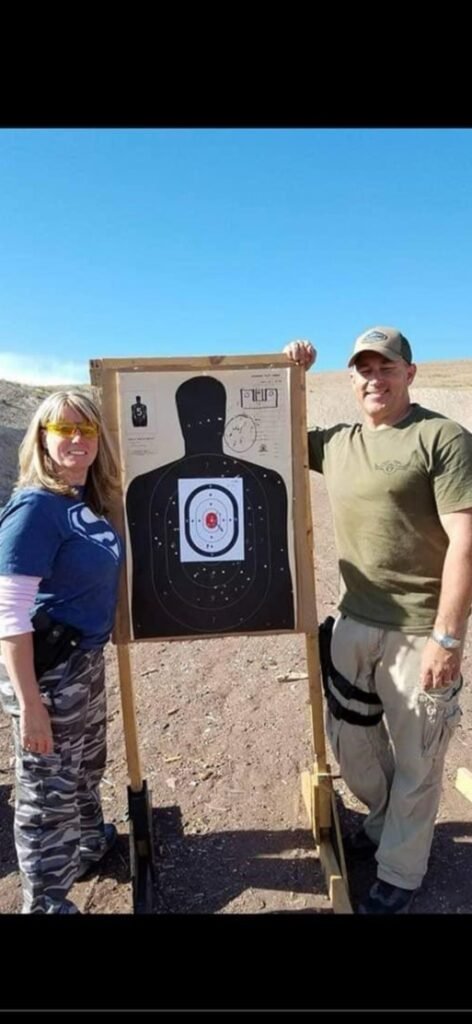 Me with Officer Aaron Coleman with Napa Police Department, doing the enhanced weapons training course